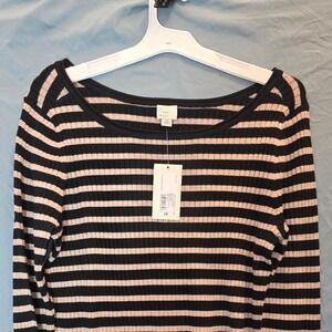 A New Day black and white striped long sleeve top Size 1X